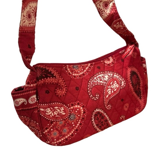 Soon Vintage Vera Bradley Small Maggie Satchel & Coin Purse Mesa Red Paisley Set - Picture 9 of 16